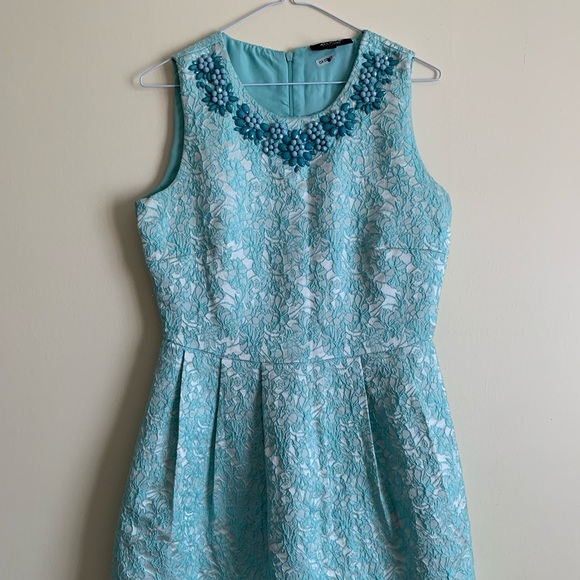 *2for$55* Allen B Schwartz Turquoise dress - Picture 1 of 8